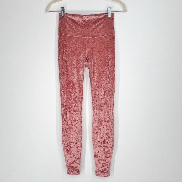 Lululemon Wunder Lounge High-Rise Crushed Velvet Tight Pink Women’s Size 4 - Picture 1 of 9